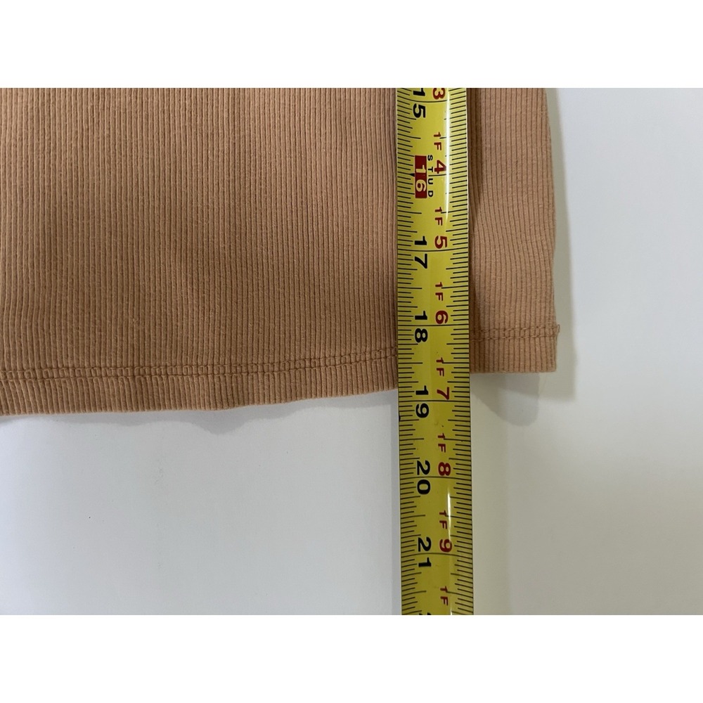 Maeve Anthropologie Racerback Ribbed Cotton Cropped Tank Tan Size XL - Picture 8 of 8